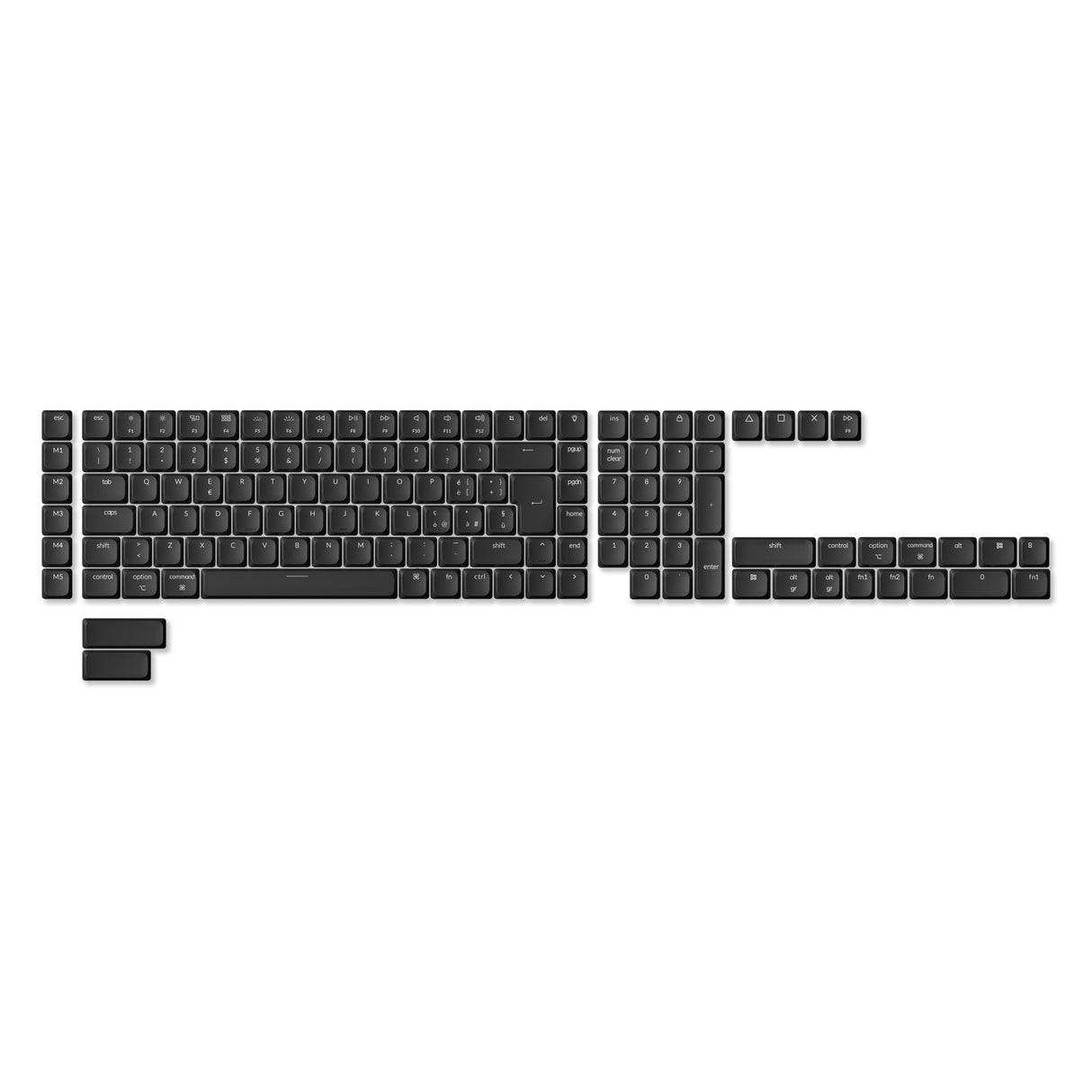 JIS Low Profile Shine-Through ABS LSA Full Set Keycap Set - Black