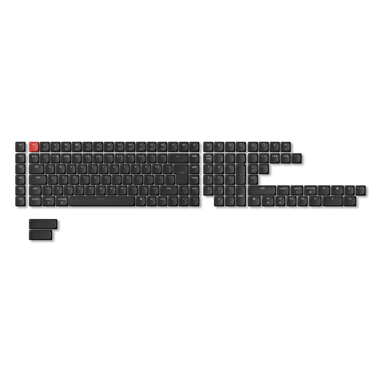 JIS Low Profile Shine-Through ABS LSA Full Set Keycap Set - Black