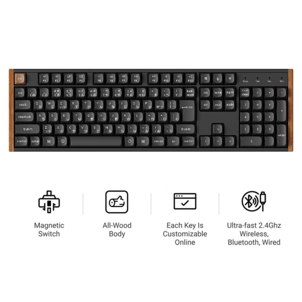 Keychron K10 HE 無線磁気スイッチカスタムキーボード 日本語配列