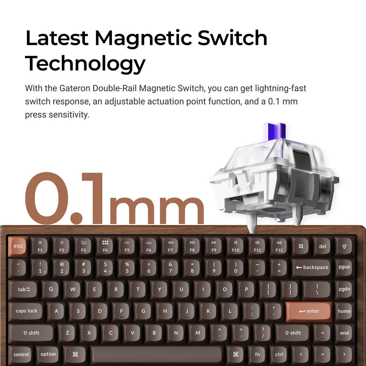 Keychron K2 HE 無線磁気スイッチカスタムキーボード オールウッド スペシャルエディション