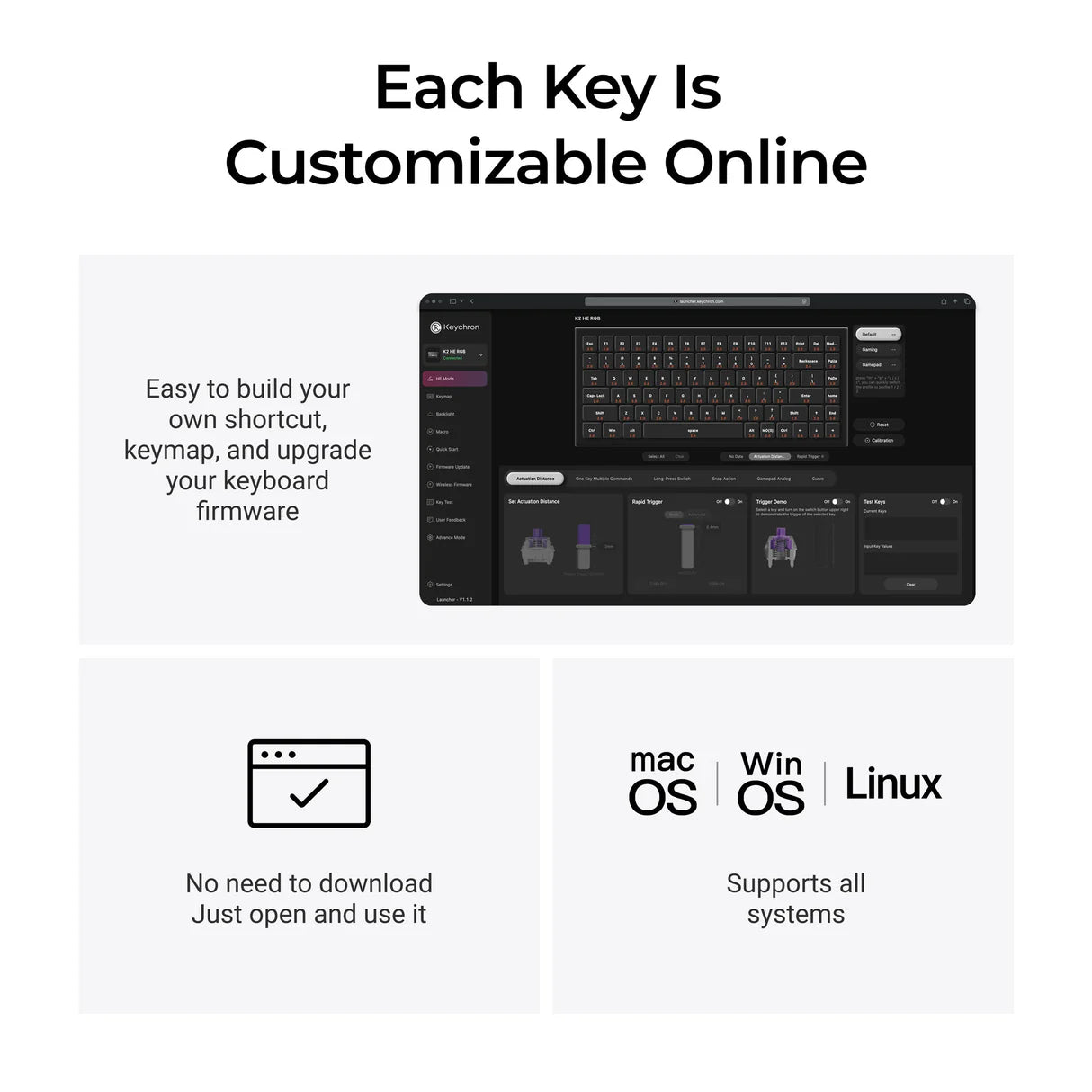 Keychron K2 HE 無線磁気スイッチカスタムキーボード オールウッド スペシャルエディション