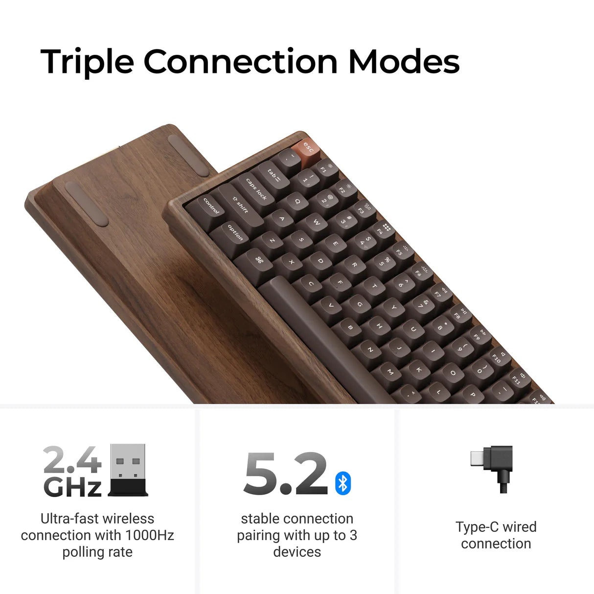 Keychron K2 HE 無線磁気スイッチカスタムキーボード オールウッド スペシャルエディション