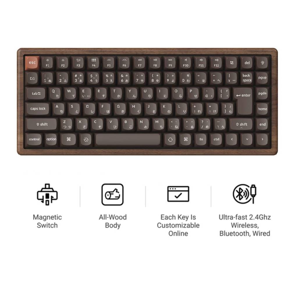 Keychron K2 HE 無線磁気スイッチカスタムキーボード ールウッド スペシャルエディション 日本語配列