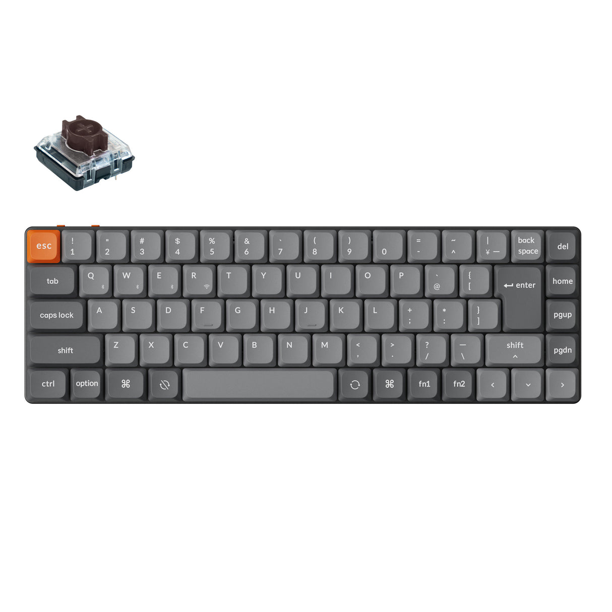 Keychron K7 Max QMK/VIA ワイヤレス カスタム メカニカルキーボード 日本語配列 かな刻印なし