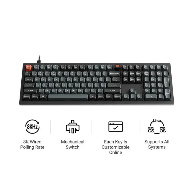 Keychron V6 8K QMK 有線メカニカルキーボード