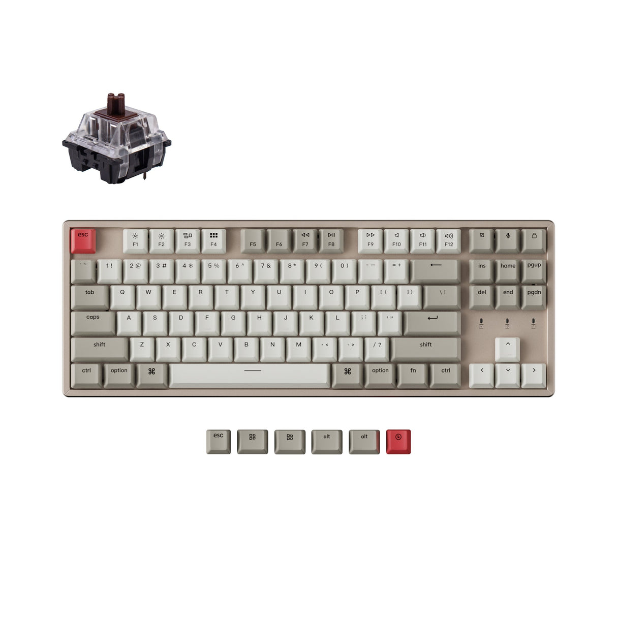 Keychron K8 tenkeyless wireless mechanical keyboard for Mac Windows iOS non backlight with keychron switch brown hot swappable