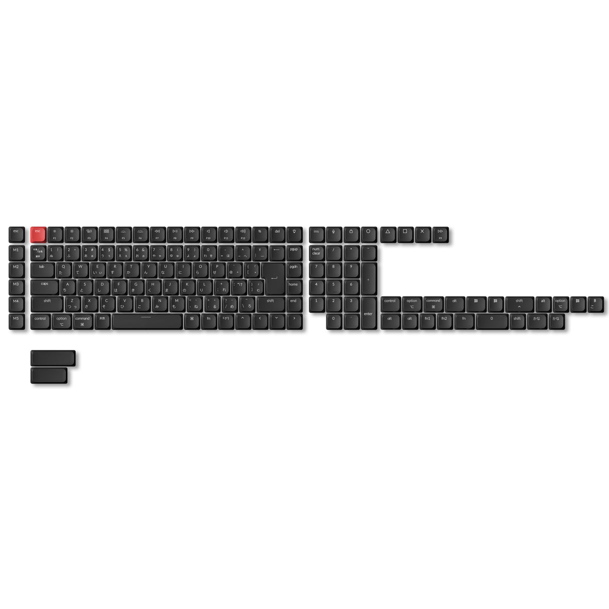 JIS Low Profile Shine-Through ABS LSA Full Set Keycap Set - Black
