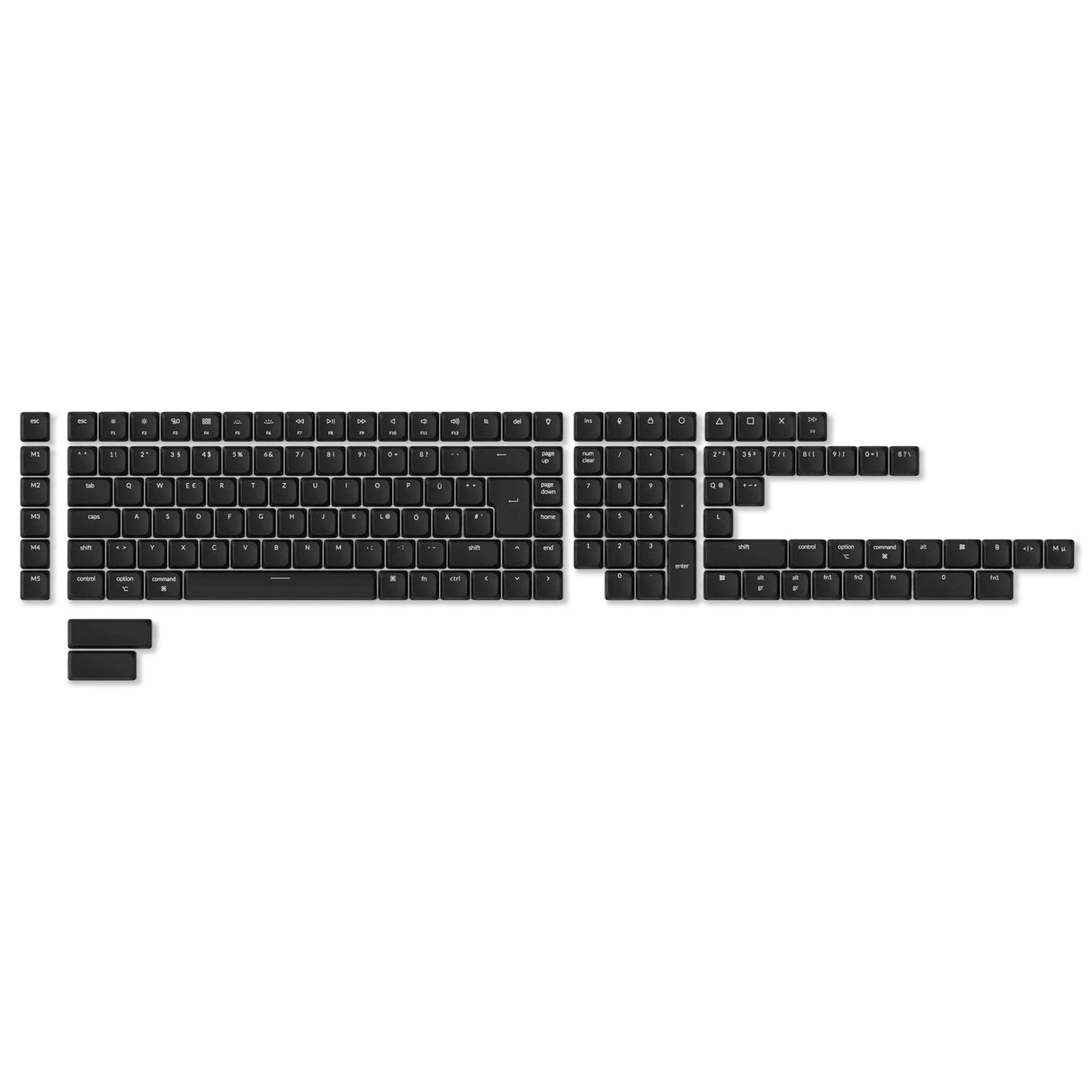 JIS Low Profile Shine-Through ABS LSA Full Set Keycap Set - Black