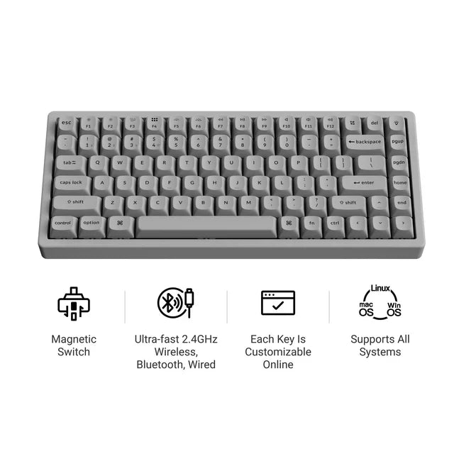 Keychron K2 HE ワイヤレス磁気スイッチカスタムキーボード - コンクリートエディション