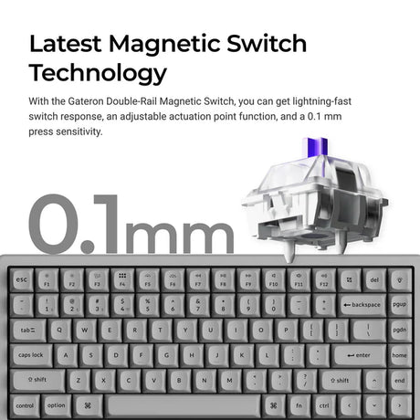 Keychron K2 HE ワイヤレス磁気スイッチカスタムキーボード - コンクリートエディション