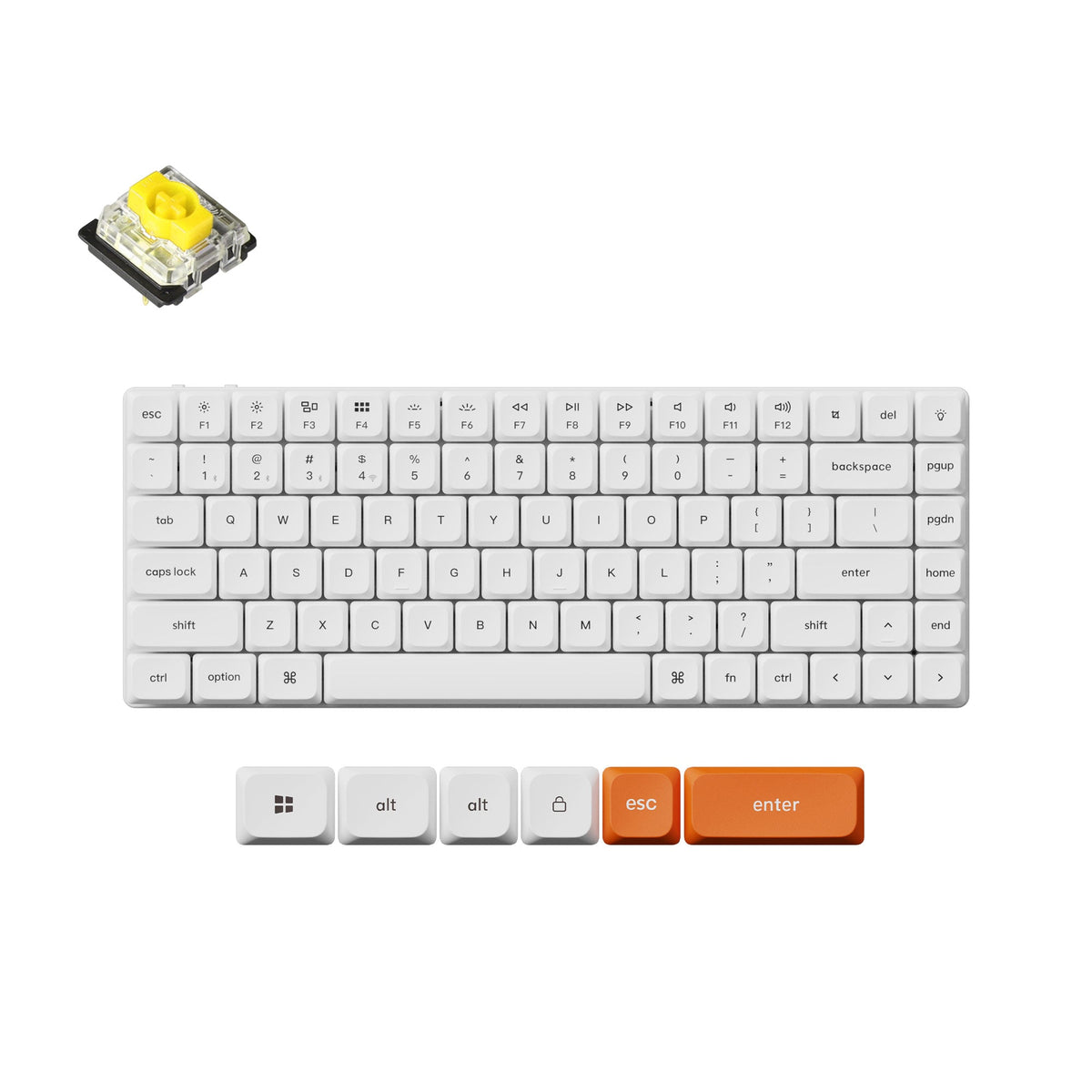 Keychron K3 Max QMK VIA Wireless Custom Mechanical Keyboard 75% Layout Fully Assembled for Mac Windows Linux Gateron Low Profile Banana-White Version