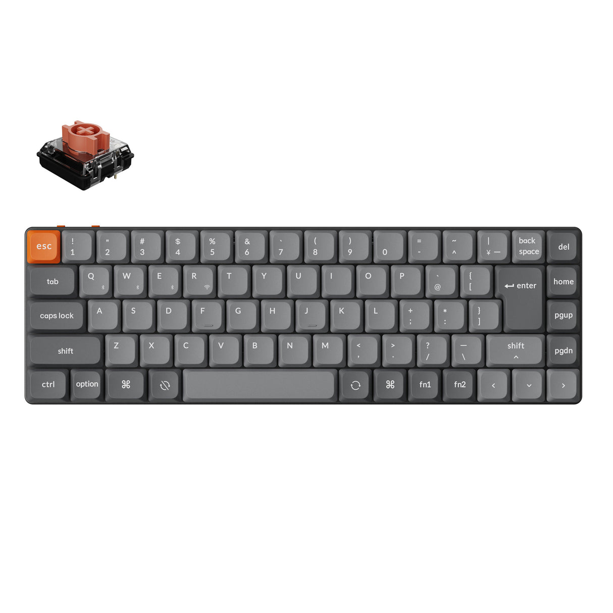 Keychron K7 Max QMK/VIA ワイヤレス カスタム メカニカルキーボード 日本語配列 かな刻印なし
