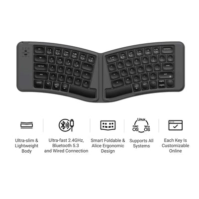 Keychron B11 Pro 超薄型ワイヤレス折りたたみキーボード