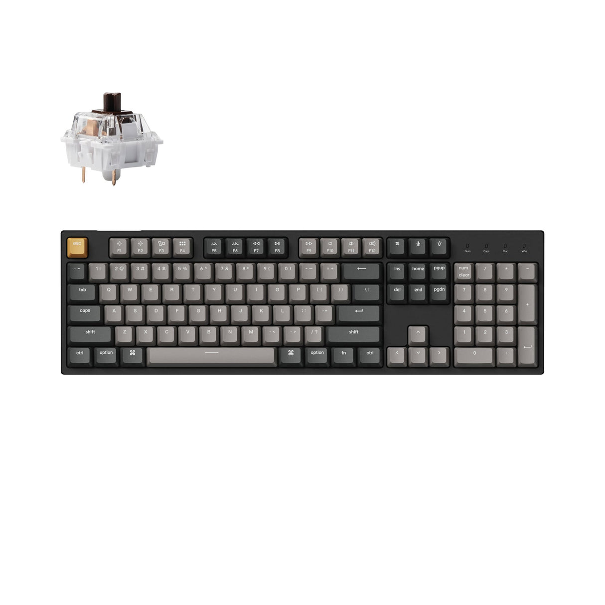 Keychron C2 Pro QMK/VIA 有線メカニカルキーボード（US ANSI 配列）