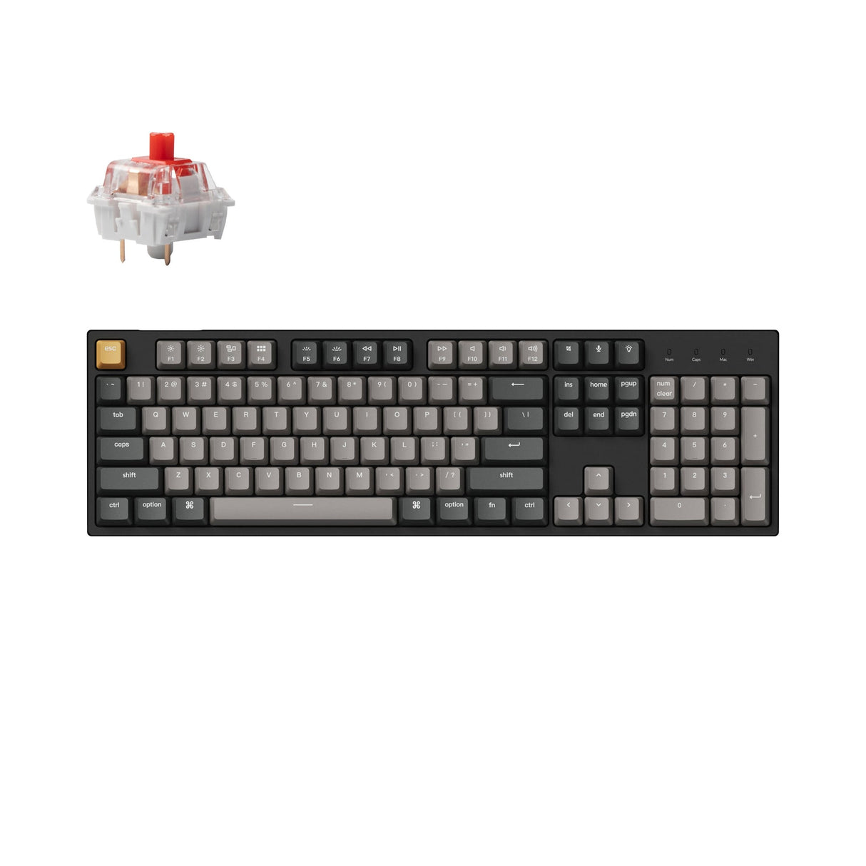 Keychron C2 Pro QMK/VIA 有線メカニカルキーボード（US ANSI 配列）