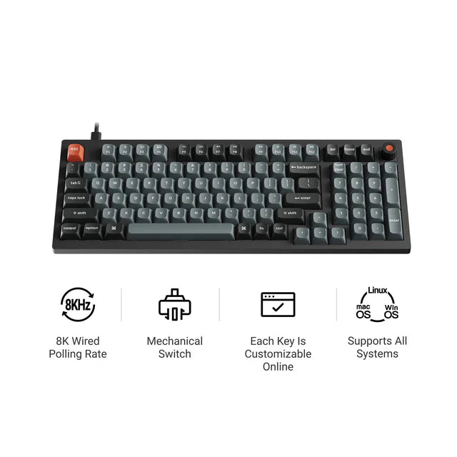 Keychron V5 8K QMK 有線メカニカルキーボード