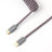 Keychron custom coiled aviator USB type-C cable grey color