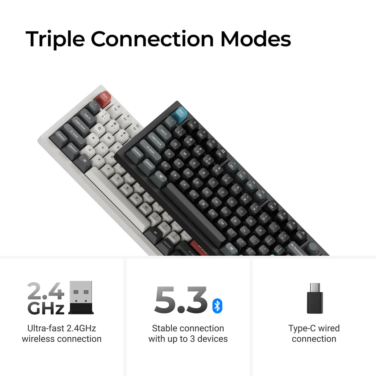 Keychron Q3 Ultra 8K ワイヤレスカスタムメカニカルキーボード  日本語配列（かな刻印なし）