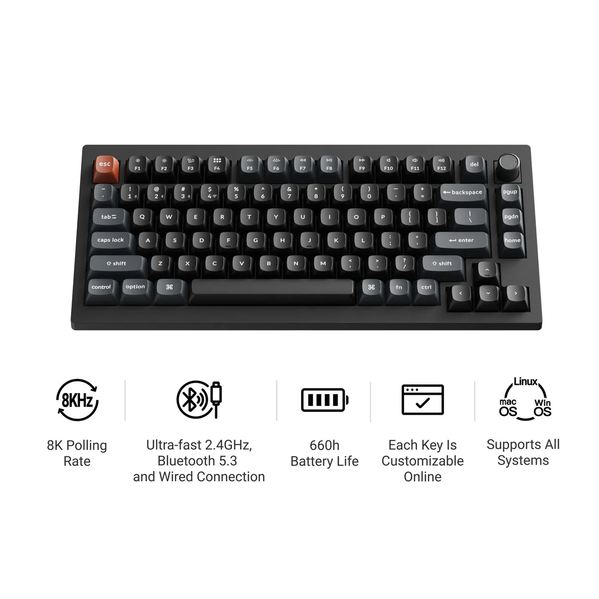 Keychron V1 Ultra 8K ワイヤレスカスタムメカニカルキーボード