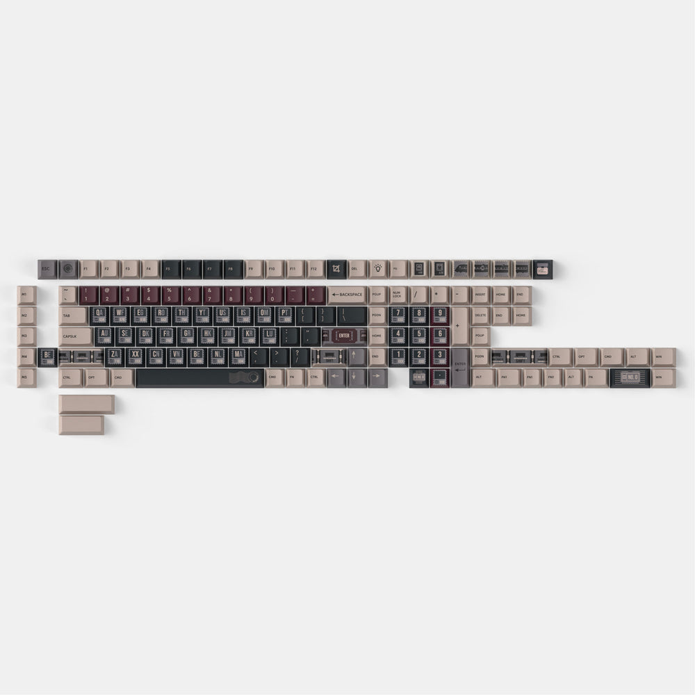 ヴィンテージスタンプ - Cherry プロファイル染色昇華PBT フルキーキャップセット