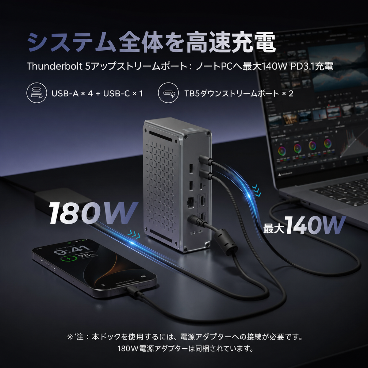 Keychron Thunderbolt 5 ドック (14-in-1)