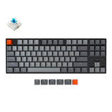 Keychron K8 tenkeyless wireless mechanical keyboard for Mac Windows iOS RGB white backlight with Hot-swappable Gateron switch blue