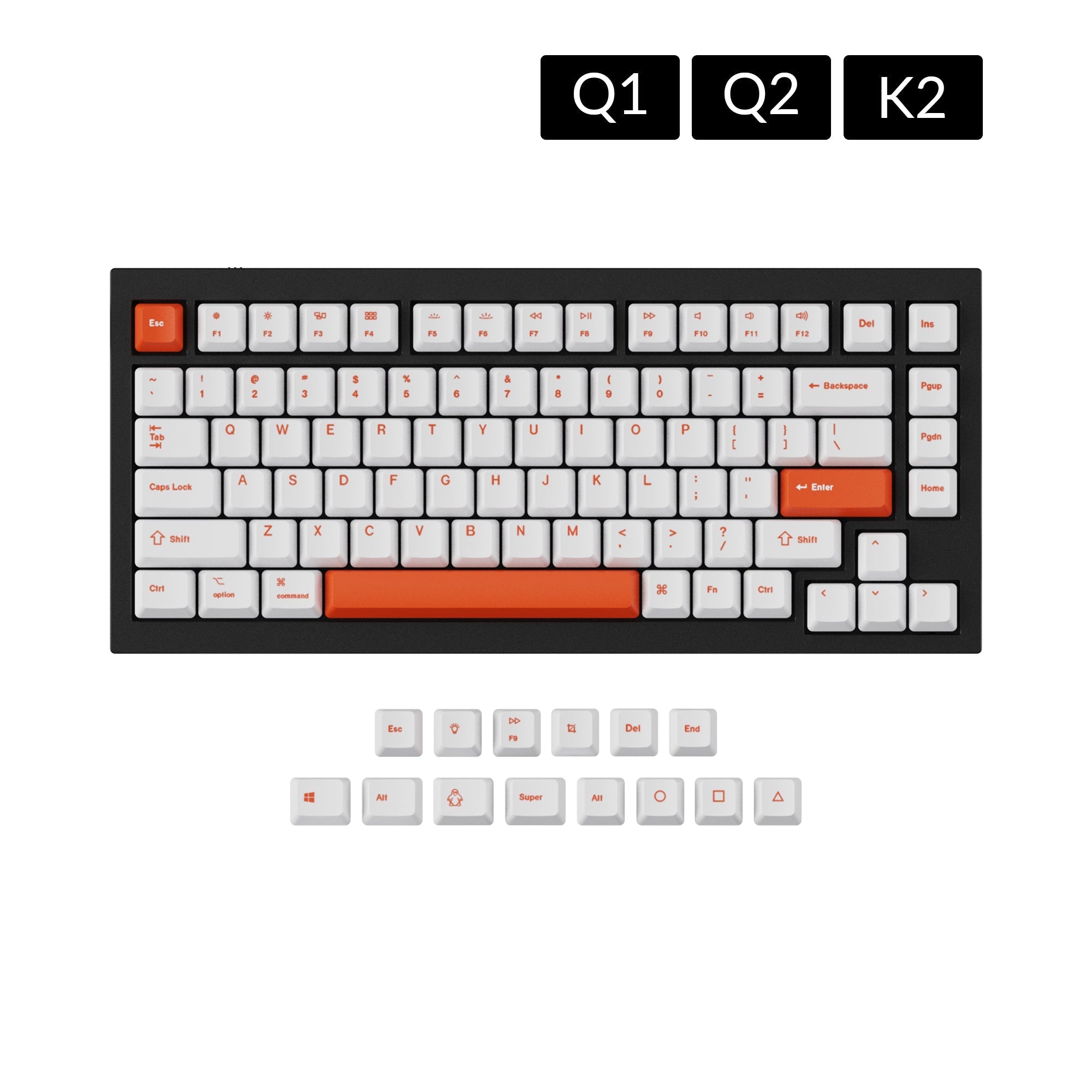 OEM 昇華型染色 PBT キーキャップセット - オレンジ